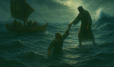 PER171- Le Messie Jésus et Pierre marchent sur les eaux