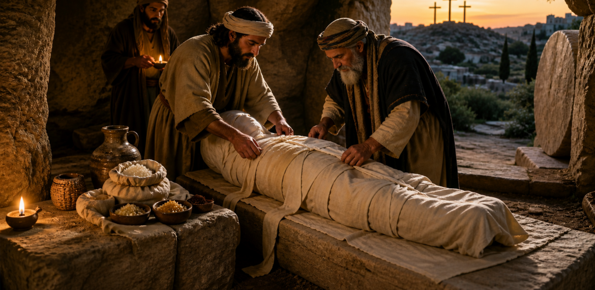 CTD047 – L&rsquo;ensevelissement de Jésus : aromates et linceul