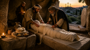 CTD047 – L&rsquo;ensevelissement de Jésus : aromates et linceul